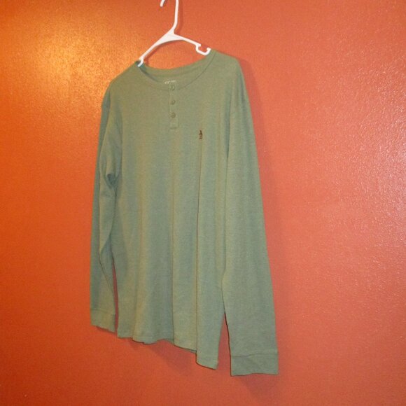 Original Penguin NEW Men Large Green Warm Outdoor Vacation Long Sleeve Shirt - Picture 3 of 11